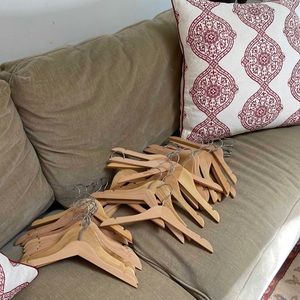 Set of 36 child size wooden clothes hangers